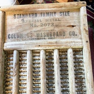 Vintage Travel Size Small Glass Washboard by Columbus Washboard Co