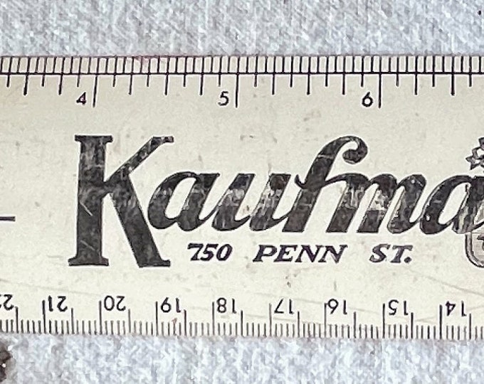 Vintage 2 Inch Wide. 12 Inch Metal Ruler Kaufmanns Furniture Reading PA ...
