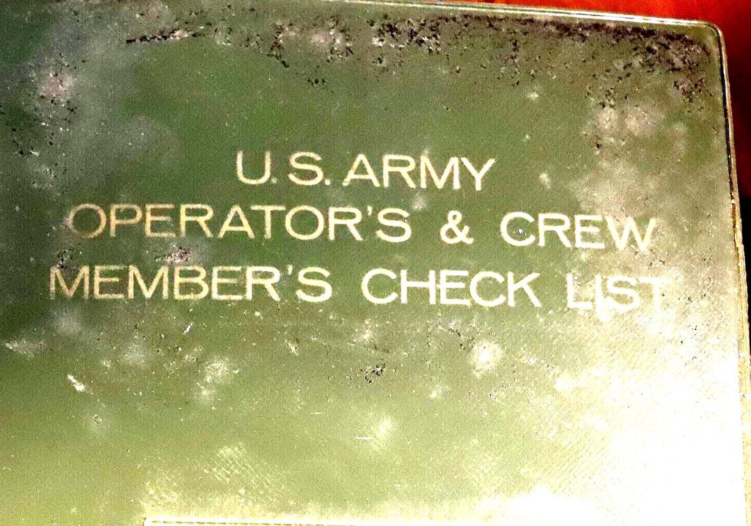 Vintage Unused U.S. Army Operator's &crew Member's Check List - Etsy
