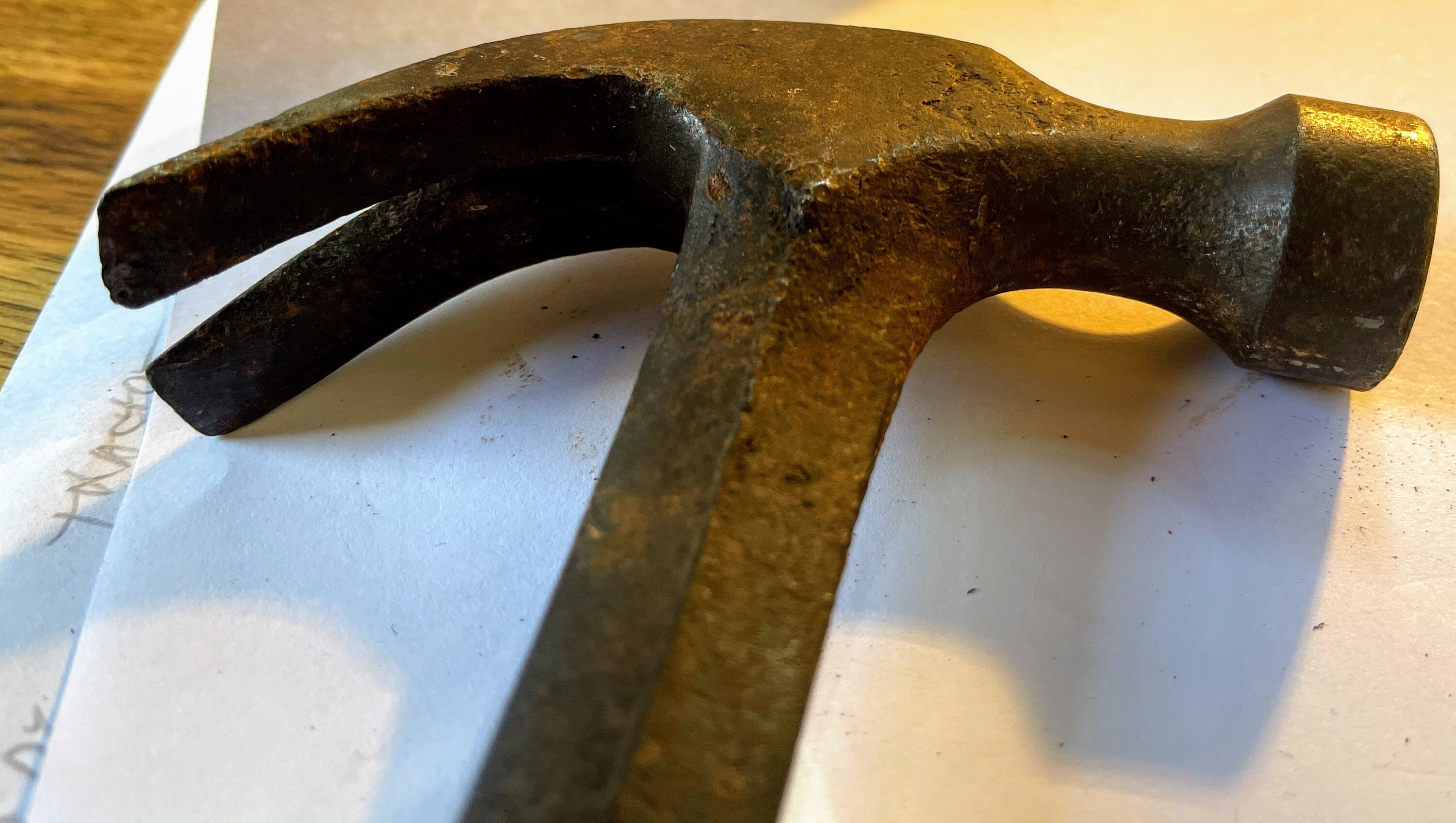 Vintage steel handle hammer