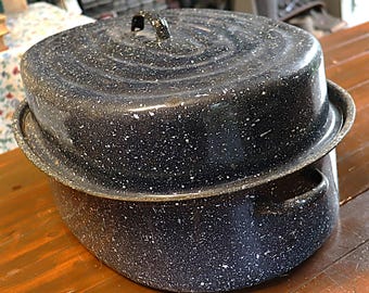 Vintage 8 Quart Aluminum Oval Roaster by Tournus France | Oval