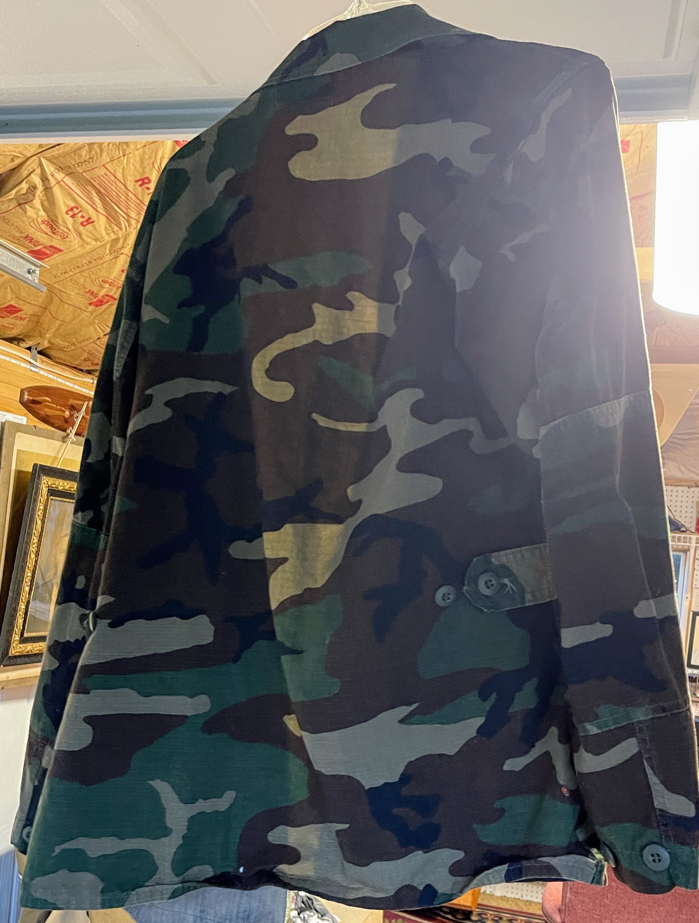 Veste Camouflage Militaire US Army - Taille S Régulière, 100% Coton, Occasion Très Bon état