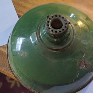 Vintage porcelain lamp shade (gas station style green)