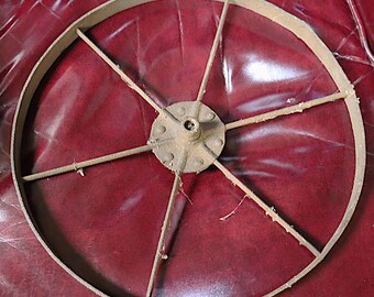 Vintage 14 inch round cast iron wheel