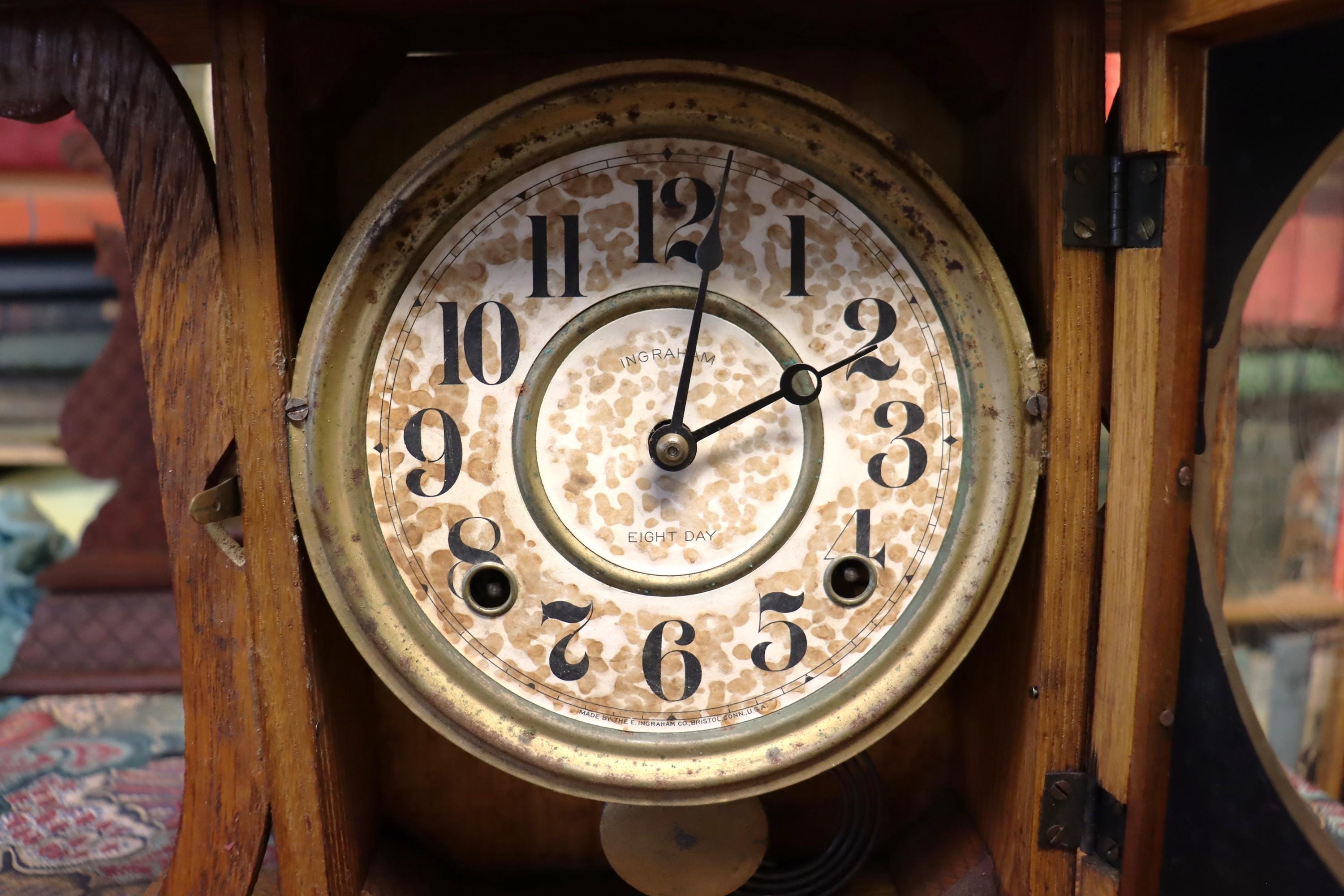 Vintage Oak Ingraham 8 Day Clock Clock Runs - Etsy