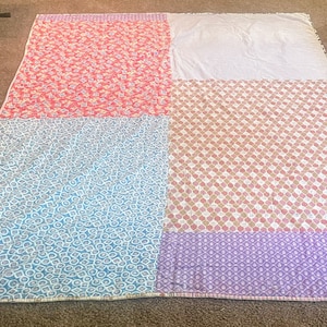 Vintage hand made quilt 65 by 88 inches Full / Queen size