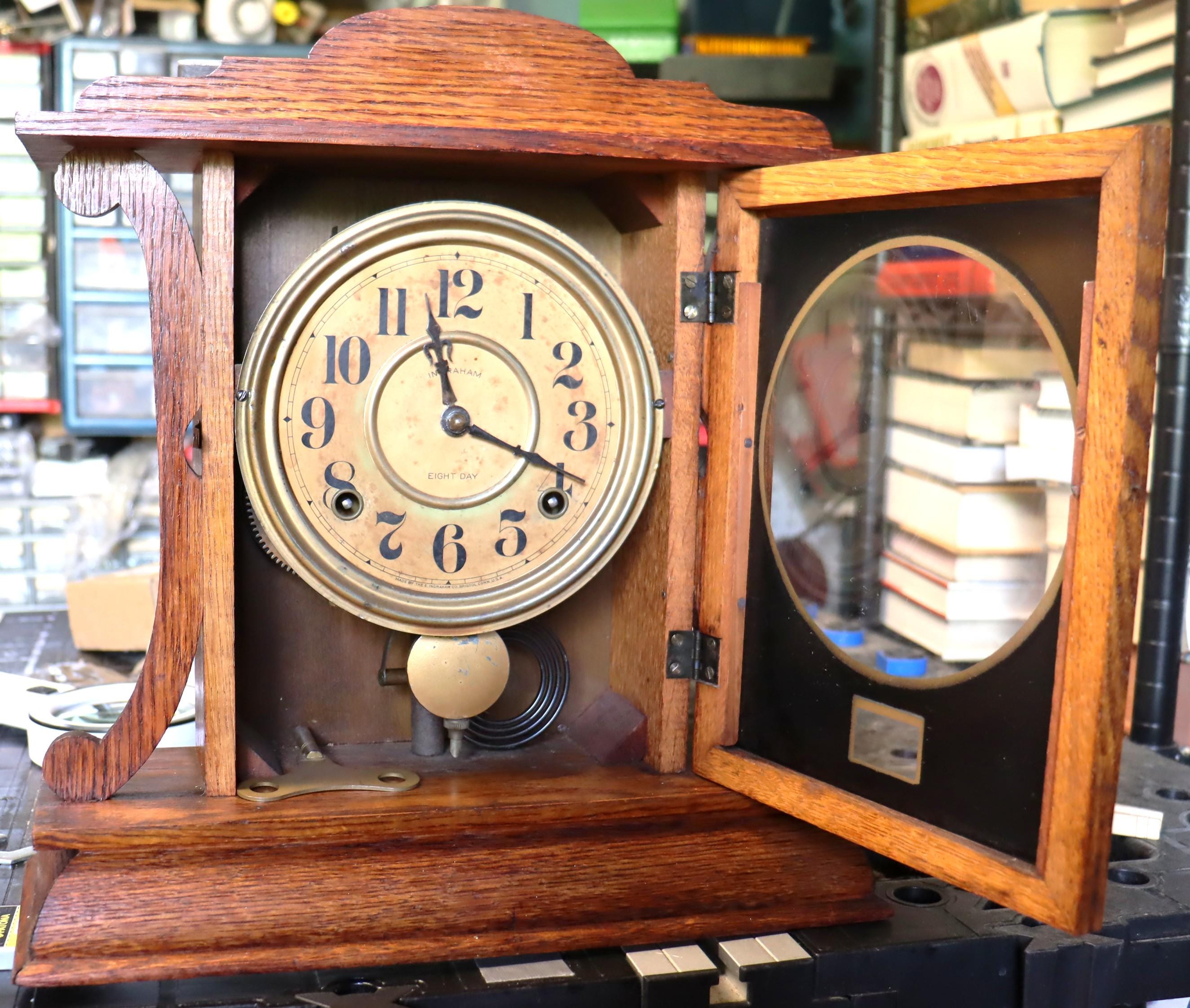 Vintage Oak Ingraham 8-day Clock. Clock Runs Briefly - Etsy