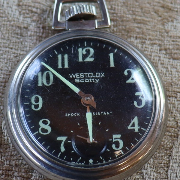 Westclox Scotty Pocket Watch Etsy