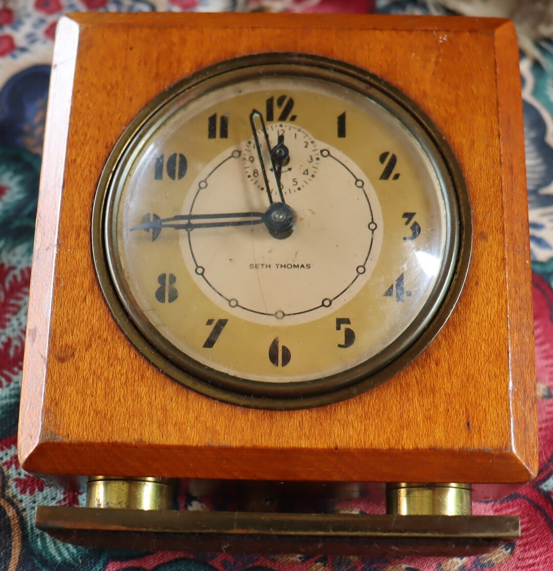 Vintage Seth Thomas Wind up Desk Clock working Etsy