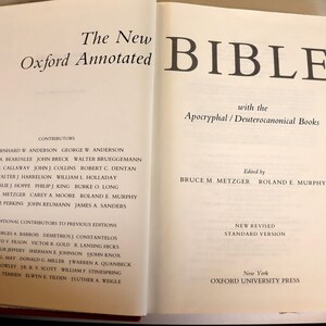 The New Oxford Annotated Bible with the Apocrypha 1989