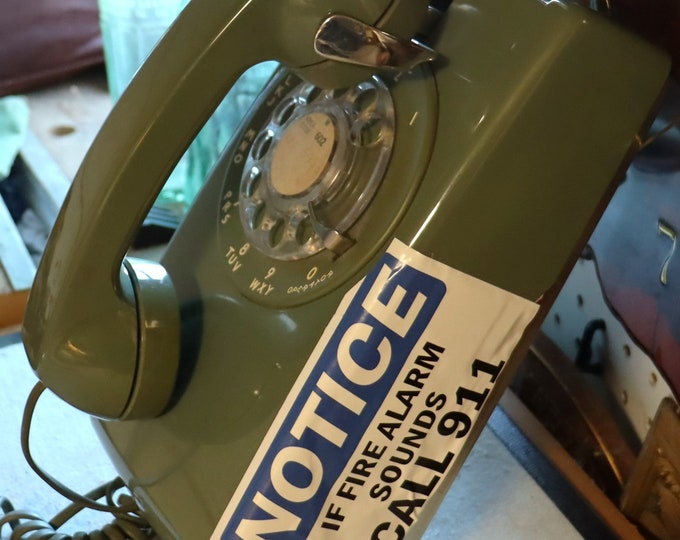 Vintage Green wall rotary phone Bell,Western Electric 1980 Not tested no landline
