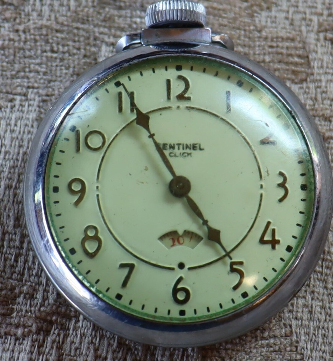 Vintage Ingraham Sentinel Click With Secometer Mechanical Pocket