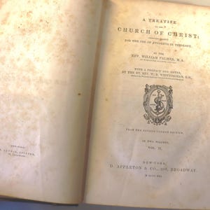 1841 Treatise on the Church of Christ Vol. 2: William Palmer, Antique Theology