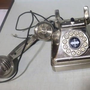 Vintage Crosley Chrome desk push button phone