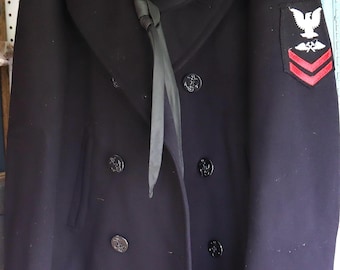 Vintage 70's Wool U.S. Navy Peacoat Size 38. - Etsy