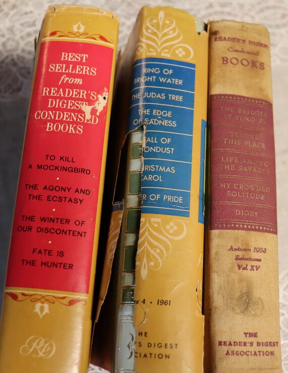 Vintage Set of 3 First Edition Readers Digest Condensed Books  1953,1961,1961 -  Canada