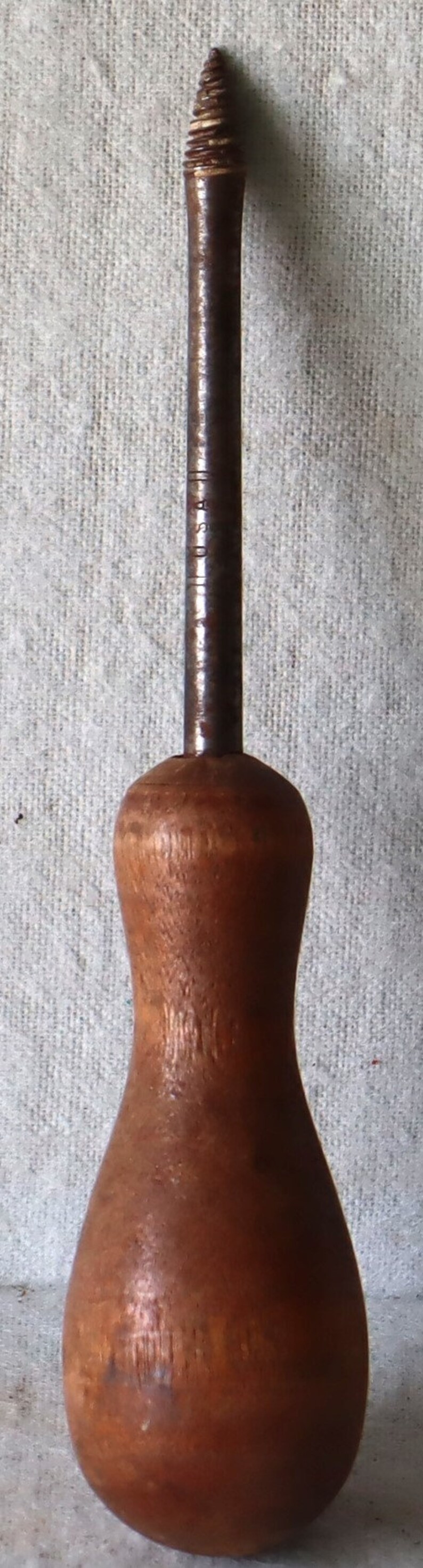 Vintage Threaded Hole Punch Wood Handle Etsy