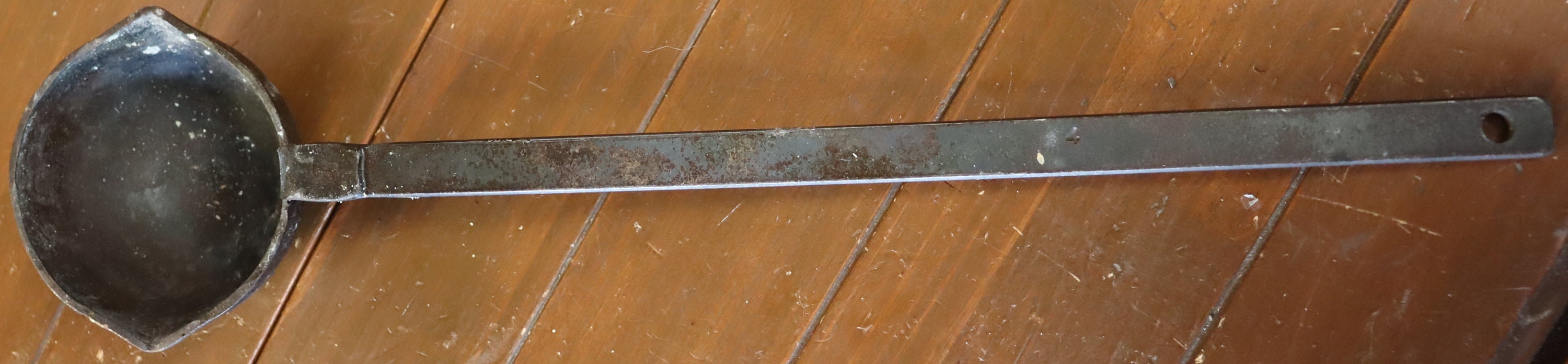 Vintage Cast iron ladle dipper 18 inches long 4 inches round