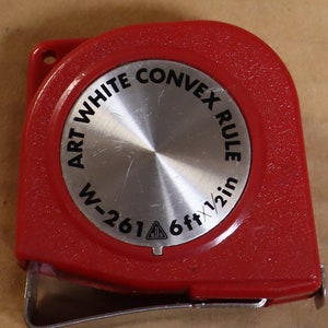 Vintage Art White Convex Rule W-261 6 foot tape