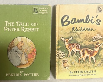 Vintage Children's Book Set: Peter Rabbit & Bambi's Children
