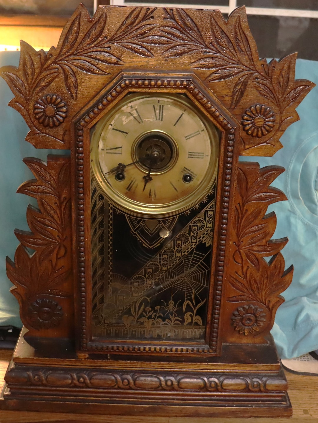 Vintage Gingerbread Mantle Clock the Boston by E. Gately and Company Etsy