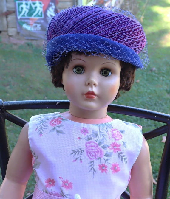 Vintage ladies hat blue and purple