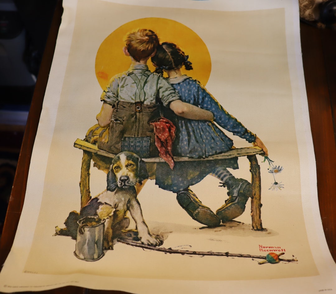 Vintage Norman Rockwell Prints One on Canvas the Other Paper Etsy