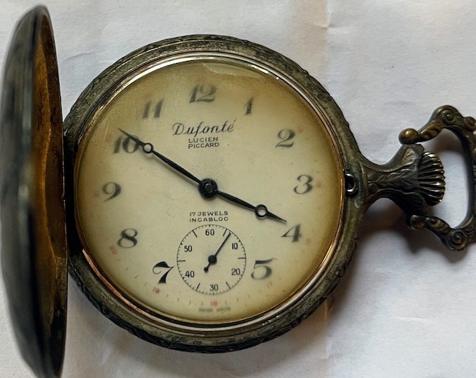 Vintage Dufonte  17 jewels pocket watch . Hunter case