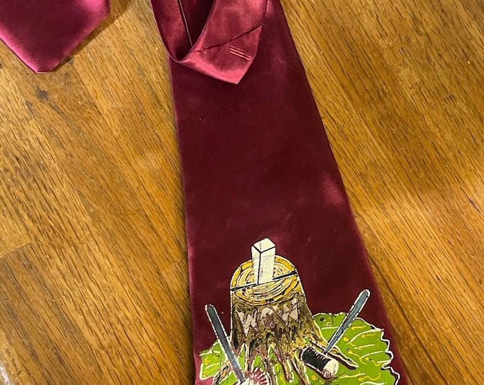 Vintage silk woodcutter tie