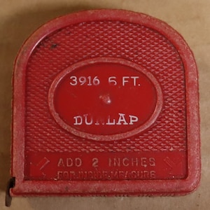 Vintage Number 3916  Dunlap 6 foot tape