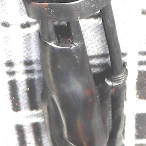 Vintage hand carved African warrior with spear made in Tanganyika 12 3/4 inches tall