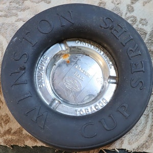 Vintage Winston Cup Series&#39;s miniature racing tire with Carter Hall ash tray