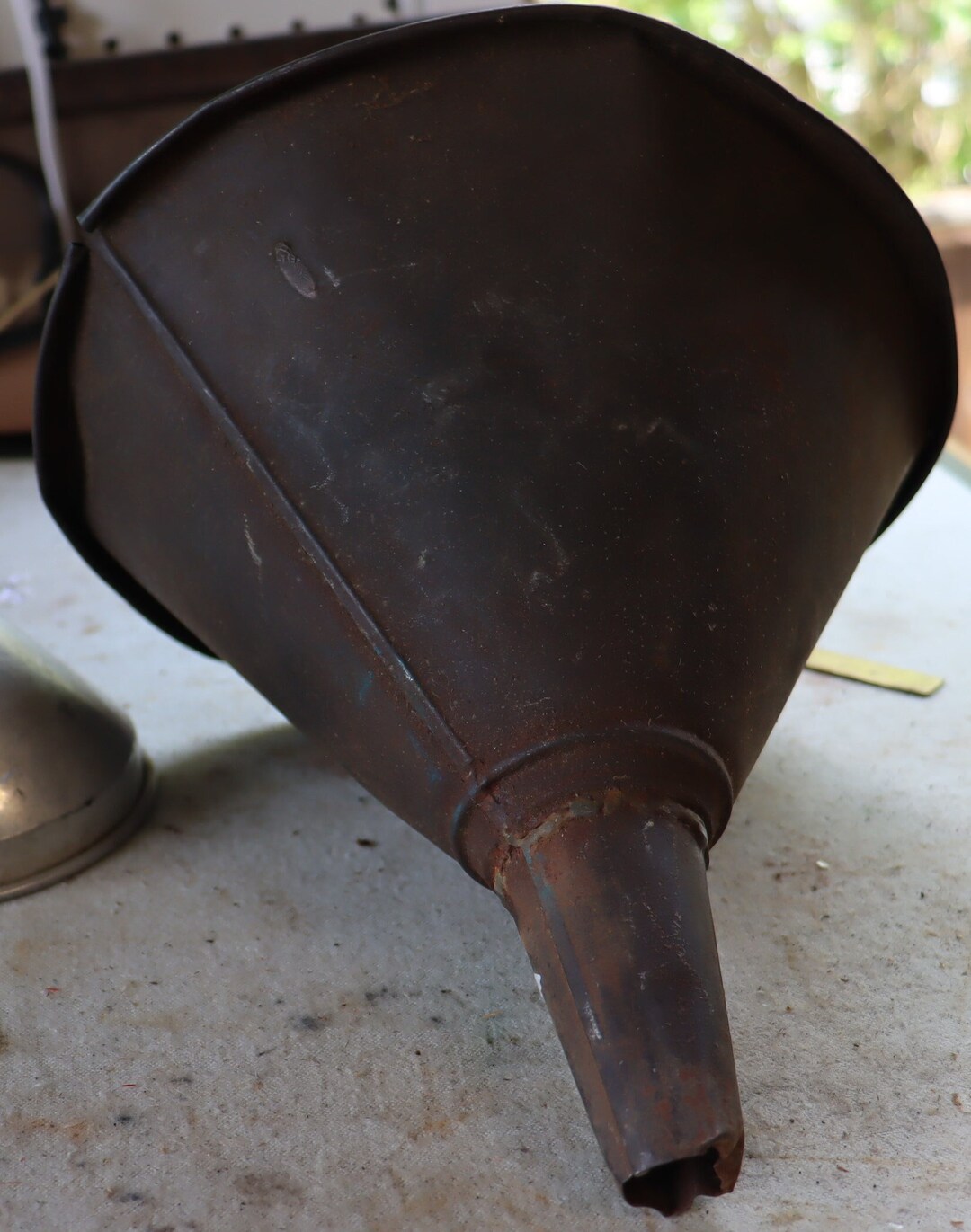 Vintage Large Metal Funnel With Screen 9 by 8 Inches Etsy