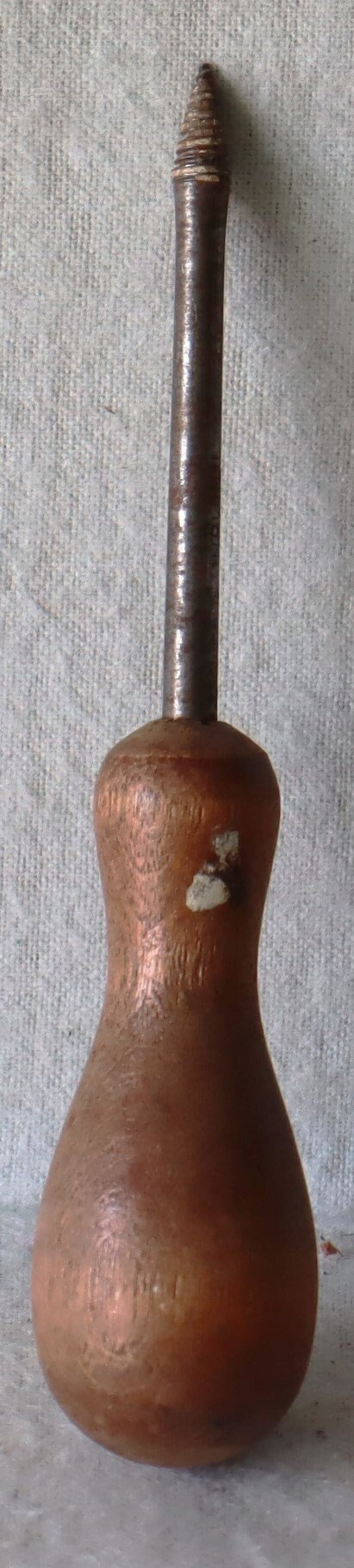 Vintage Threaded Hole Punch Wood Handle Etsy