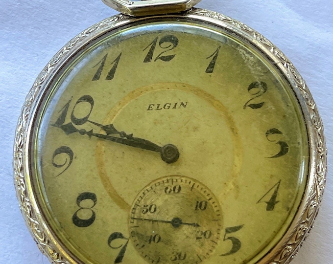 Vintage Elgin model 3 pocket watch working 7 jewels 1923 #25384833