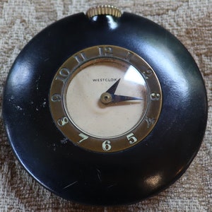 Classic Art Deco Westclox Black Watch in Working Condition&quot;