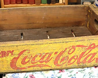 Vintage 1950s 50s 7-up Soda Wood Wooden Tray Display Box Crate