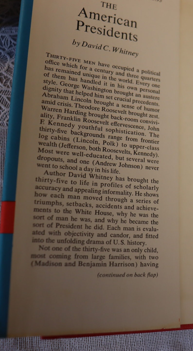 The American Presidents by David Whitney 1967 - Etsy
