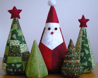 Santa and Trees Christmas Decoration Pattern