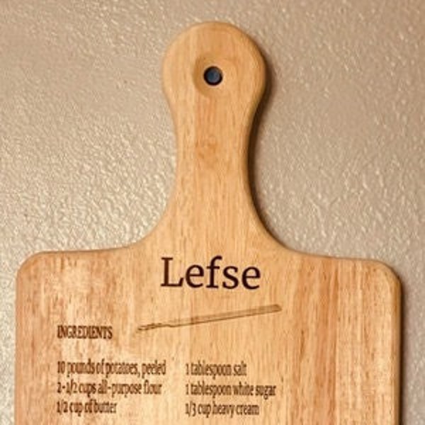 Laser Engraved Cutting Board Lefse