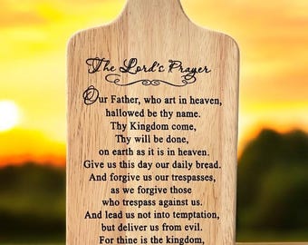 Lord's Prayer Laser Engraved Handled Board