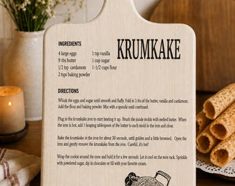 Krumkake Recipe - laser, engrave cutting board