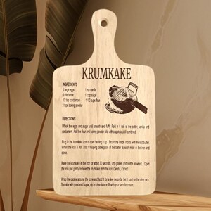 Krumkake Recipe - laser, engrave cutting board