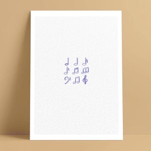 Musical Notes Print - illustration line drawing