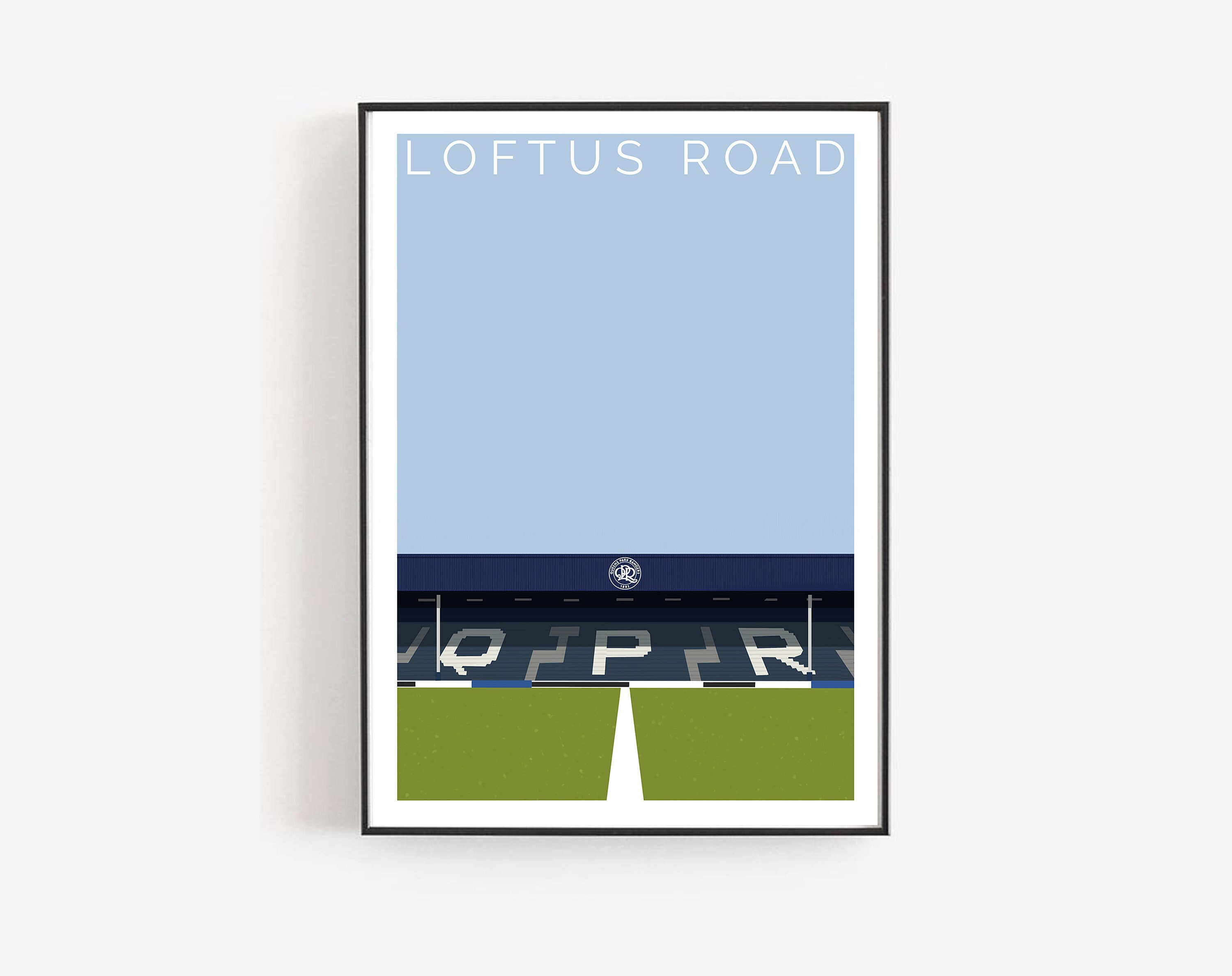QPR / Queens Park Rangers Illustration - Football Stadium, Loftus Road Digital Art Print Gift