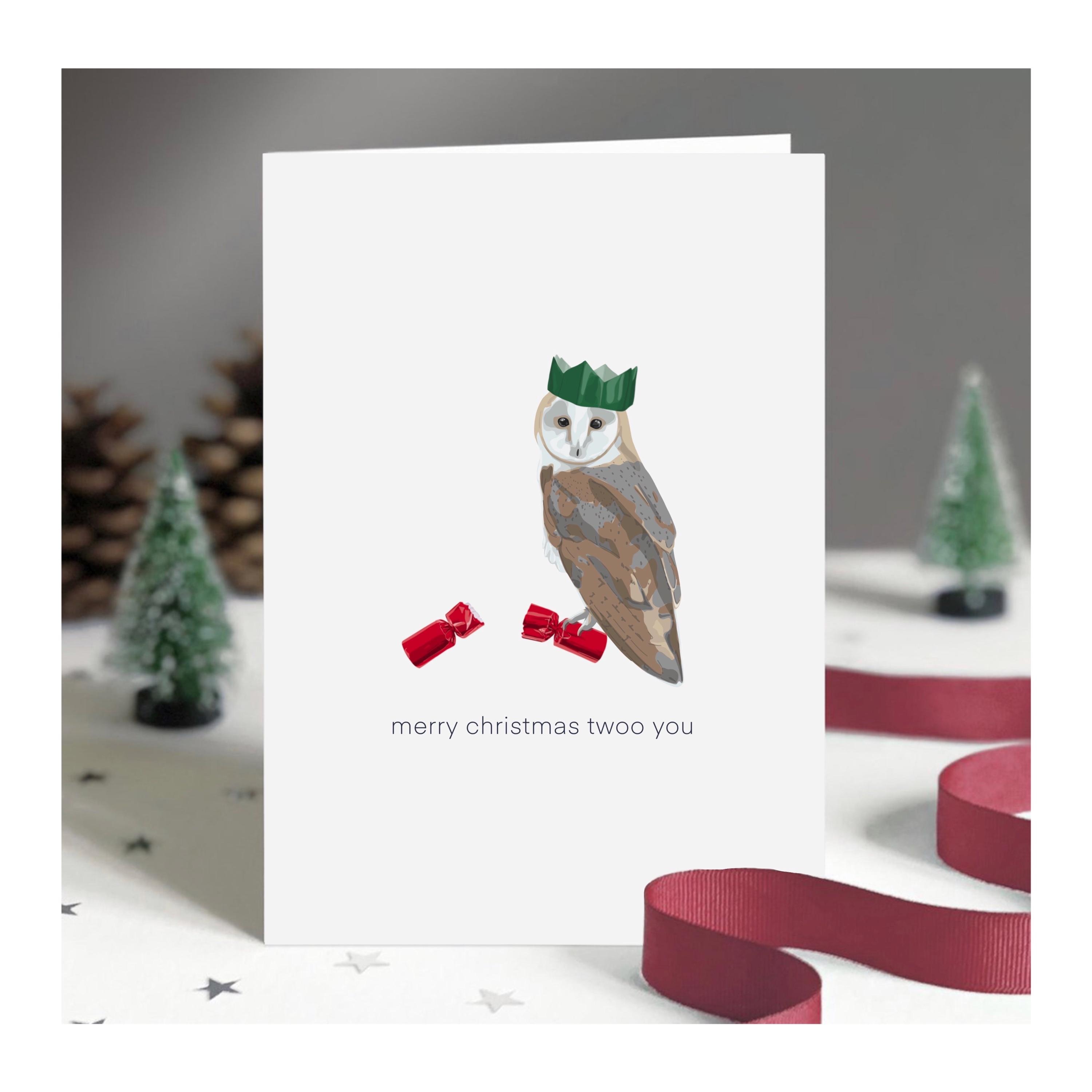 Barn Owl Christmas - Bird Pun Card
