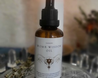 子宮の知恵オイル - ヨモギ、ラベンダー、ローズ