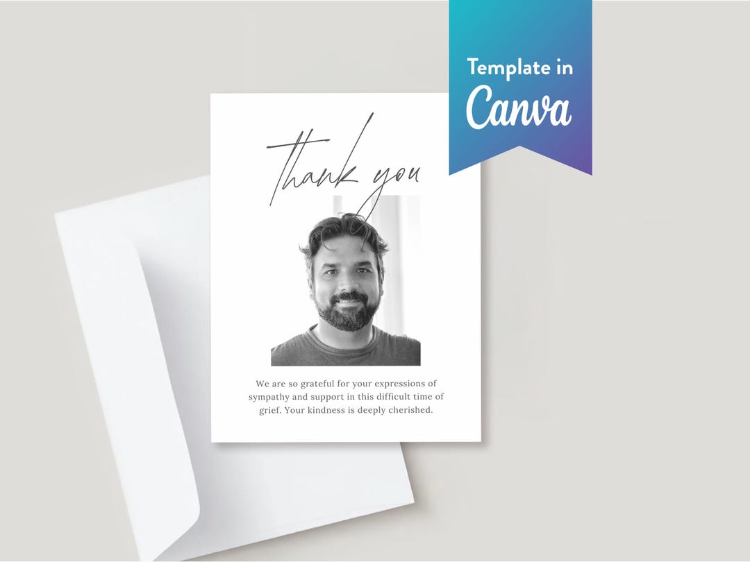 Minimal Funeral Thank You Canva Template flat Digital Download 4 