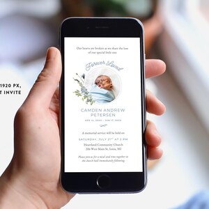 Infant Loss Funeral Template Bundle (Canva Digital Download) | Blue Wildflower image 4