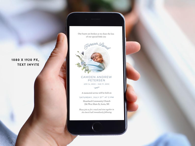 Infant Loss Funeral Template Bundle (Canva Digital Download) | Blue Wildflower image 4